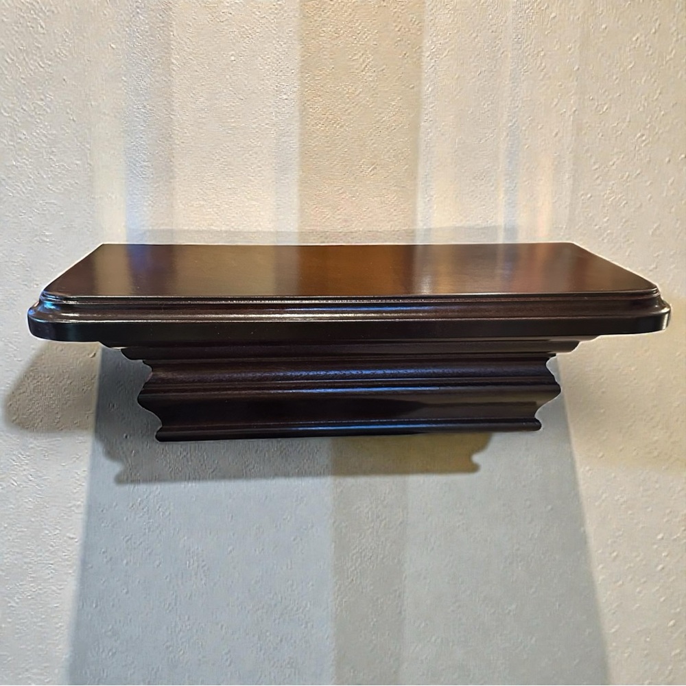 The Bombay Company Vintage Mahogany Wood Accent Wall Floating Shelf